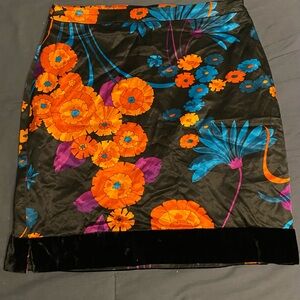 D&G Black Skirt with Orange and Blue Floral Design